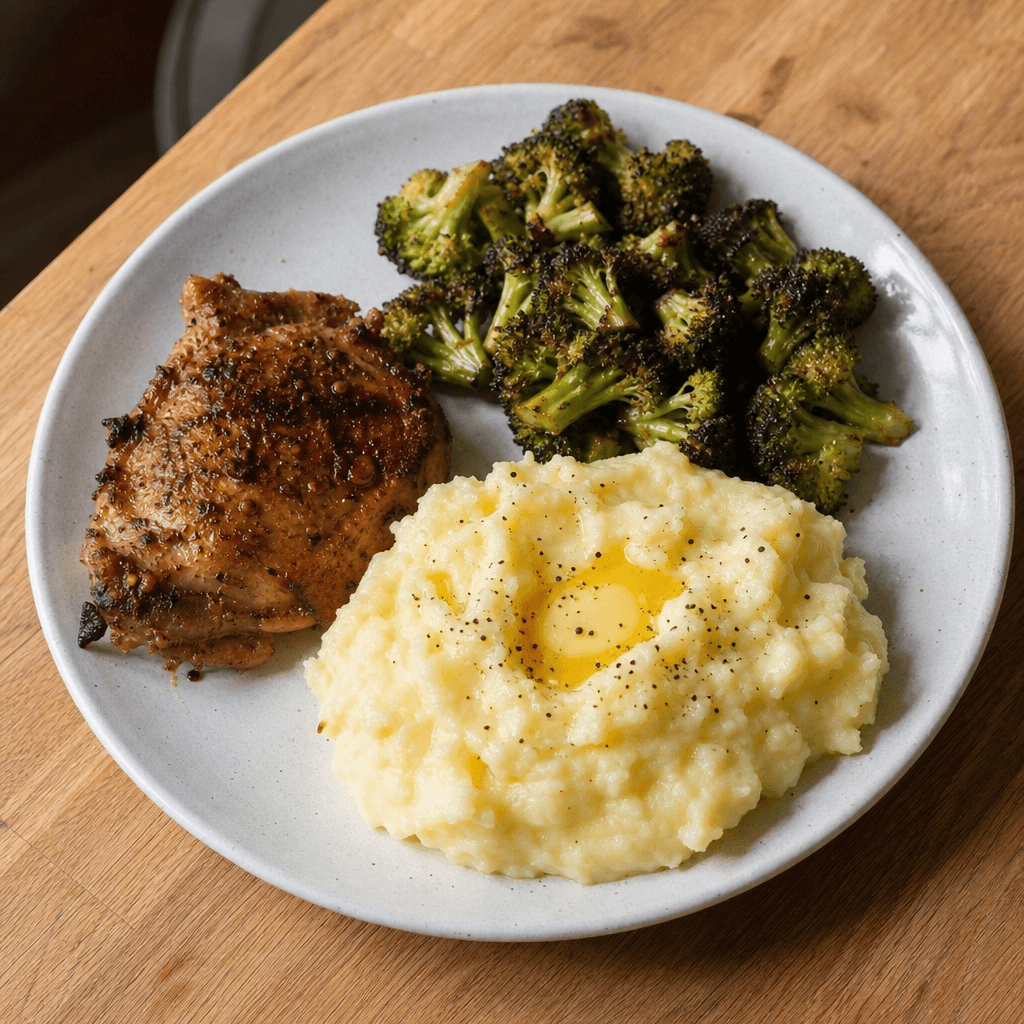 Home-cooked dinner made mostly from food already at home