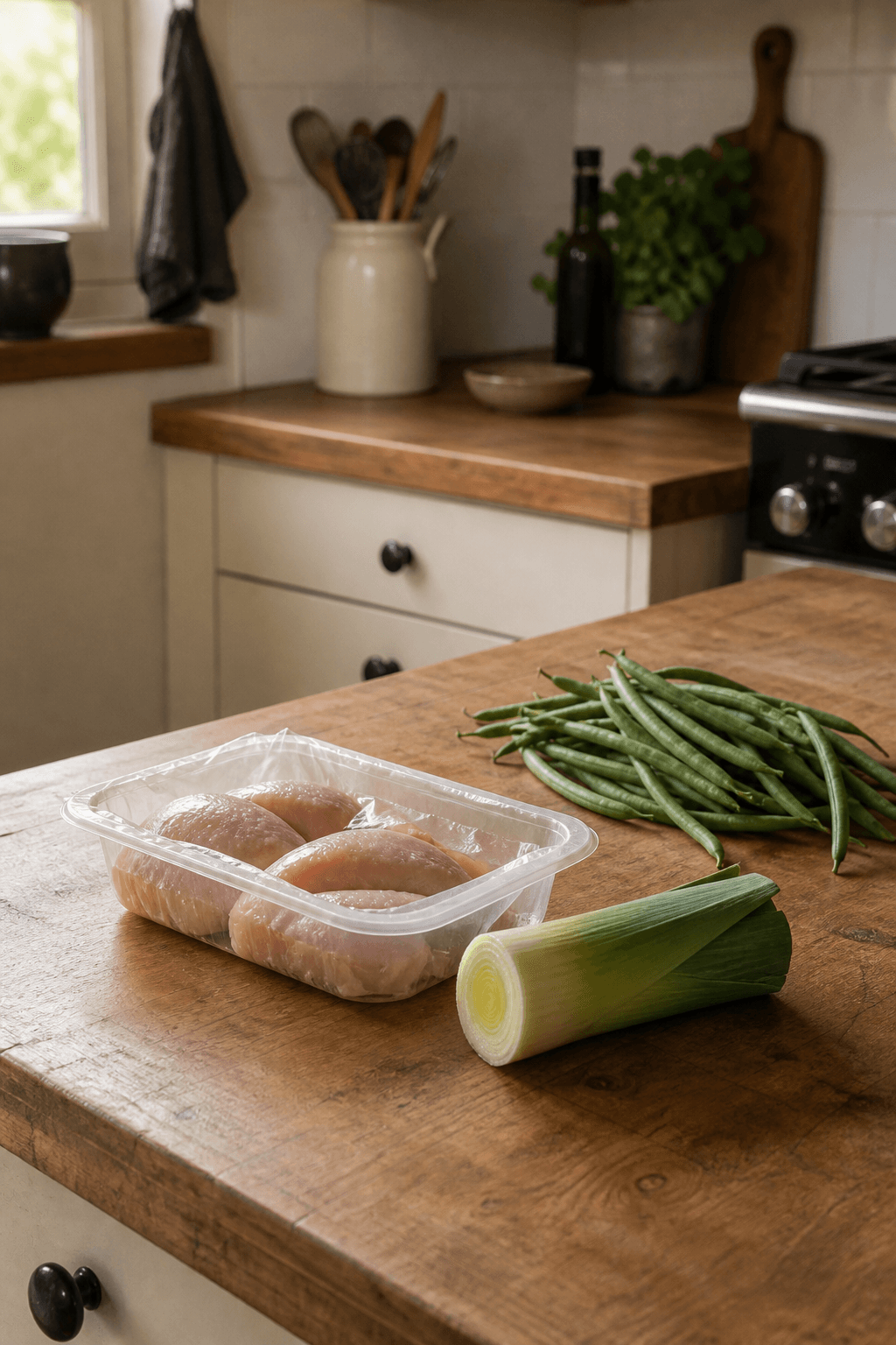 Real kitchen ingredients in focus once the recipe feed is gone