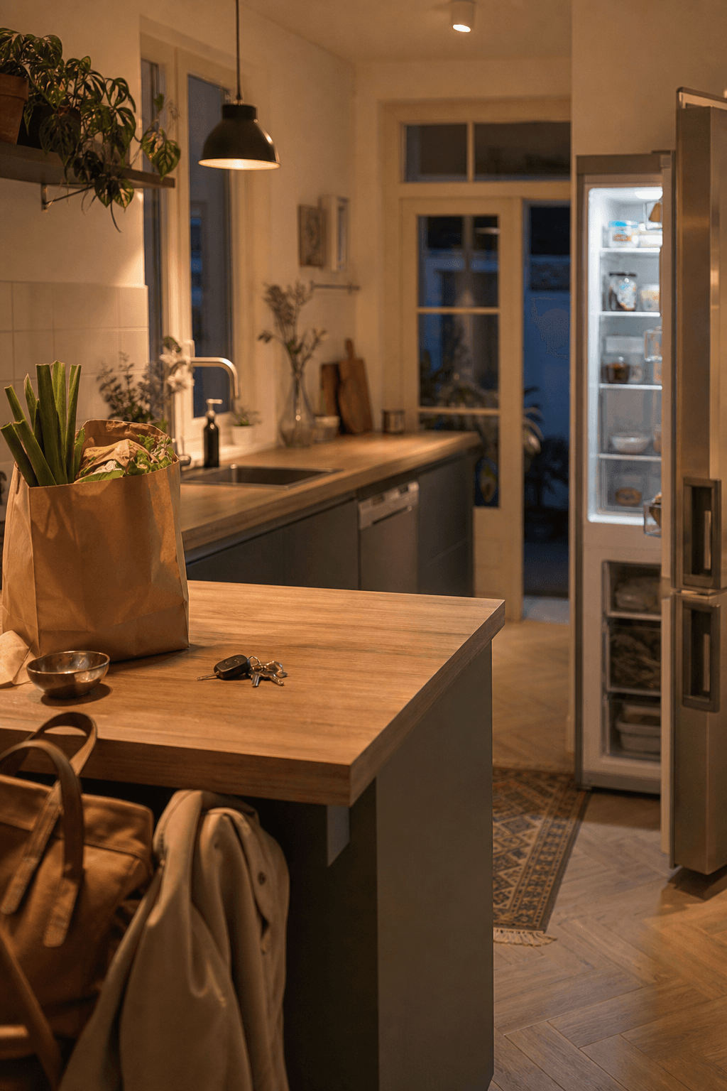 Thursday evening return home with leftovers and untouched planned ingredients