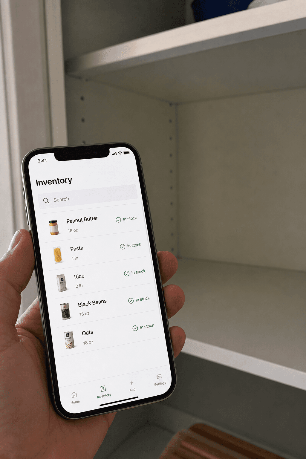 Voorraad-app die zegt dat iets er is terwijl de plank leeg is